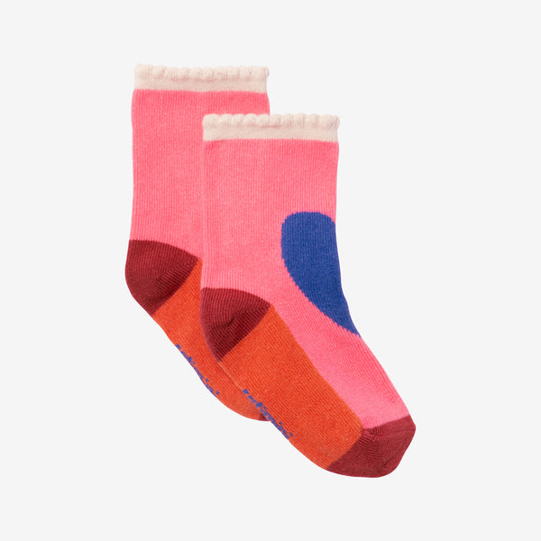 Newborn girl pink heart socks