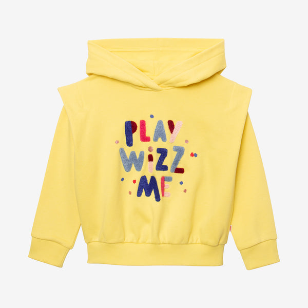 Girl's sweatshirt with bouclé slogan