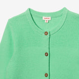 Newborn green knitted cardigan