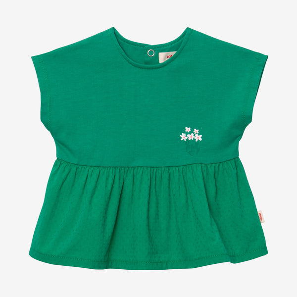 Newborn girls' green blouse