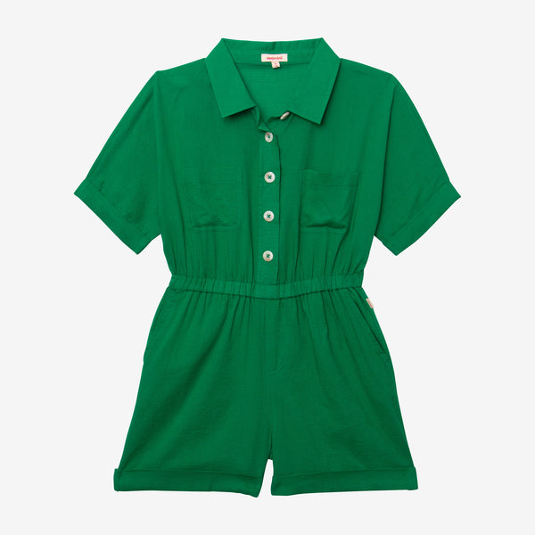 Girls' green jumpsuit