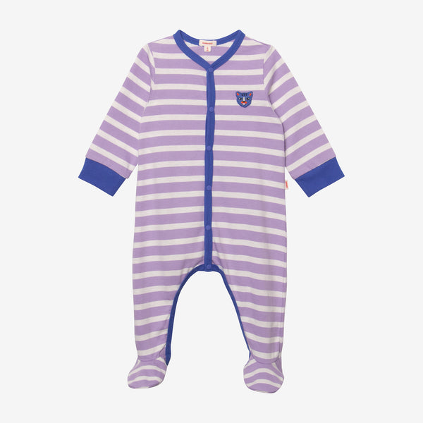 Newborn boy's striped footie pajama