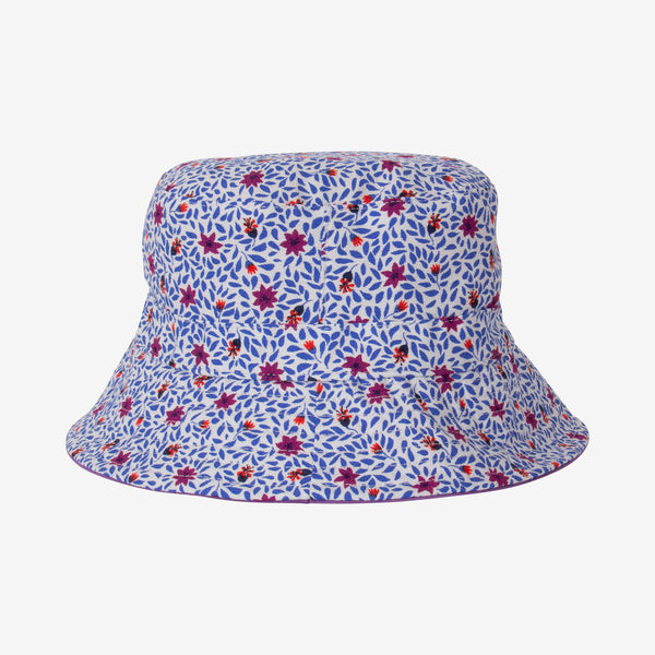Girls' reversible floral print bucket hat