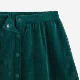 Girls' green corduroy skirt