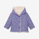 Newborn girl reversible micro-floral jacket