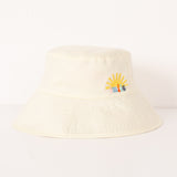 Girls' white bucket hat