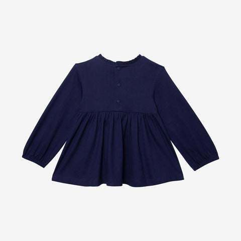 Baby girls' navy blue T-shirt