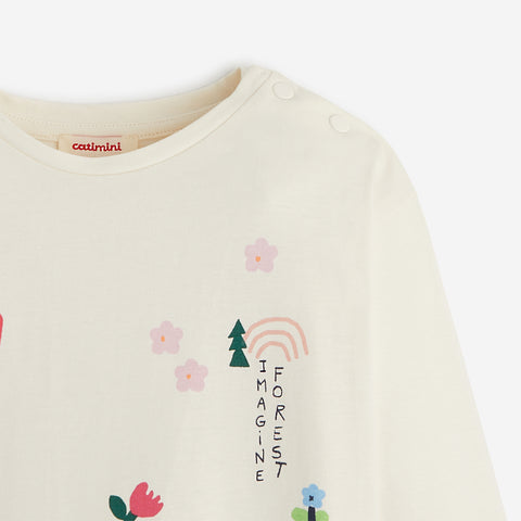 Baby girls' off white T-shirt