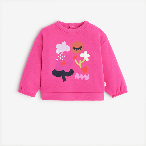 Newborn girls' hot pink sweatshirt
