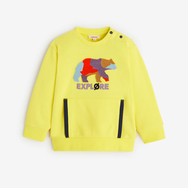 Baby boys' neon yellow sweatshirt