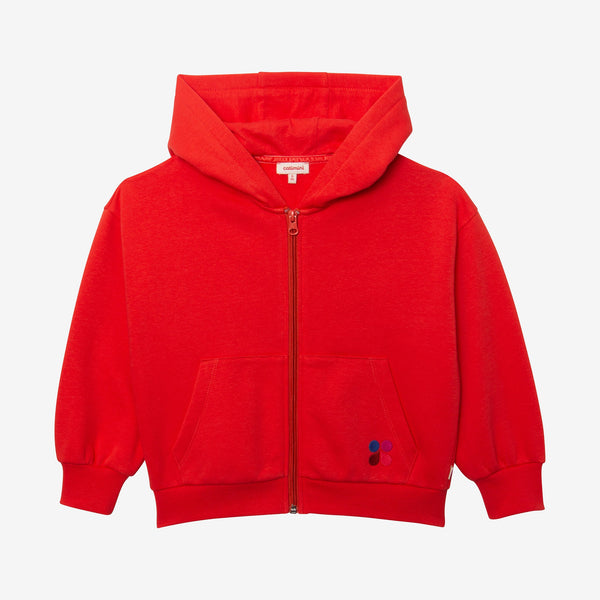 Girls' red zip hoodie