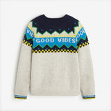Boys' heather grey knitted sweater