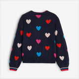 Girls' navy blue knitted sweater