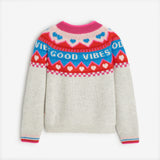 Girls' heather grey knitted sweater