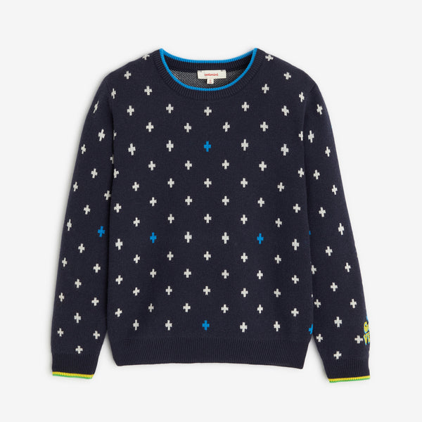 Boys' navy blue knitted sweater