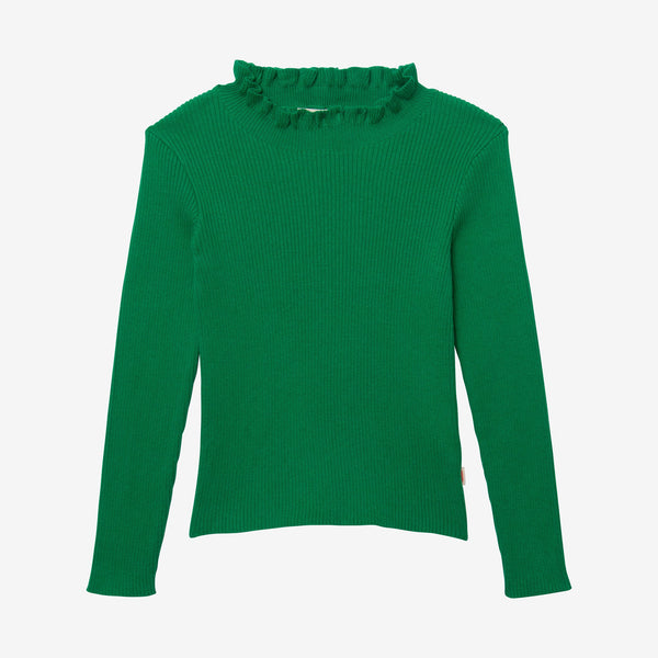 Girls' green knitted sweater