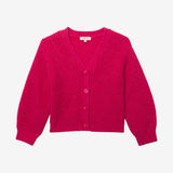 Girls' hot pink knit cardigan