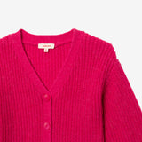 Girls' hot pink knit cardigan