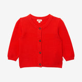 Newborn red knit cardigan