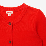 Newborn red knit cardigan