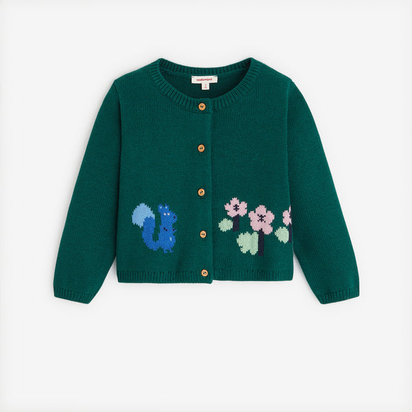 Zeco Kids School Knitted Cardigan in Green