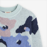 Girls' blue knitted sweater