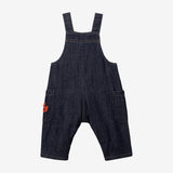 Newborn dark blue denim overalls