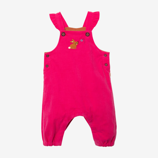 Newborn girls' hot pink overalls