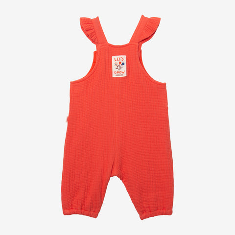 Newborn girls' red overalls