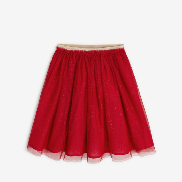 Girls' red tulle skirt