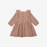 Newborn girls' cinnamon long sleeve dress