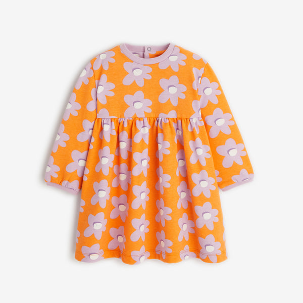 Baby girls' coral long sleeve dress