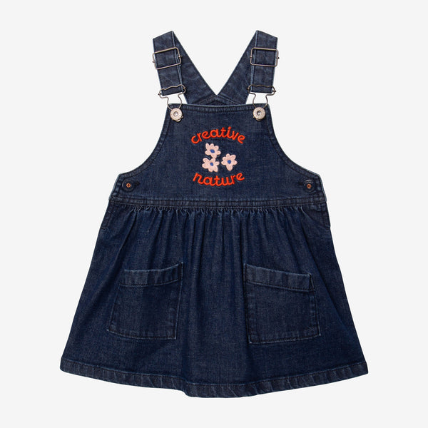 Baby girls' dark blue apron dress