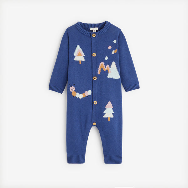 Newborn boys' blue jumpsuit