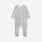 Newborn girls' off white footie pajama