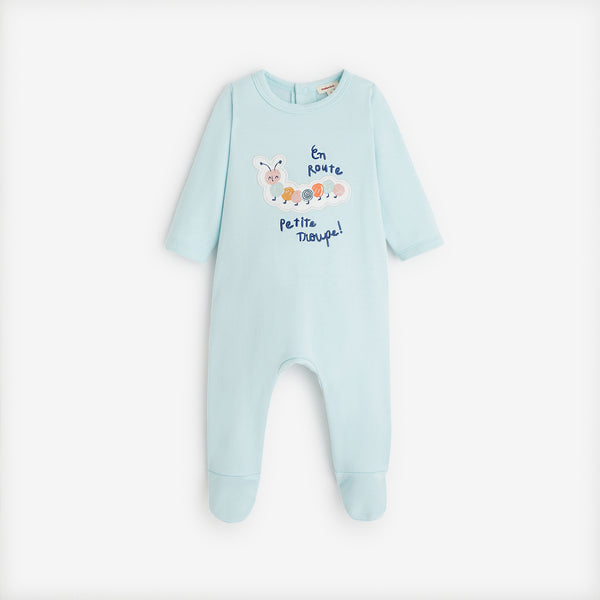 Newborn light blue footie pajama