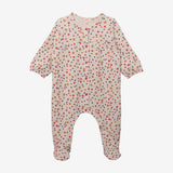 Newborn girls' heather grey footie pajama