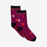 Girls' heart purple socks