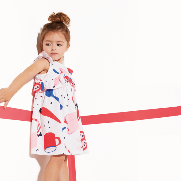 Baby girl printed ruffle dress
