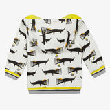 Baby boy reversible zipped sweatshirt with crocodile print