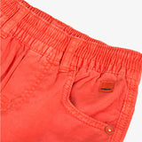 Baby boy gabardine bermuda shorts tinted in flame-orange
