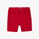 Baby boys' red pique bermuda shorts