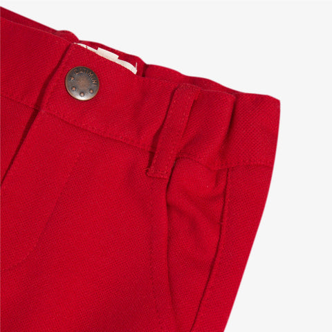 Baby boys' red pique bermuda shorts