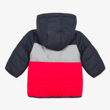 Baby boy coated color block bomber jacket