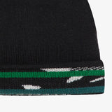 Boys' black graphic reversible knit beanie