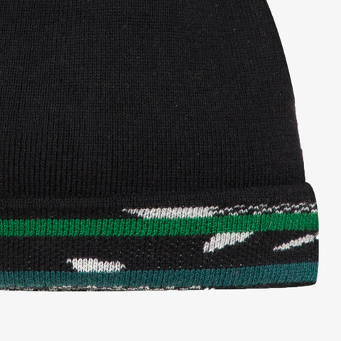 Boys' black graphic reversible knit beanie