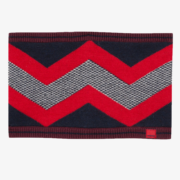 Boys' reversible knitted graphic snood