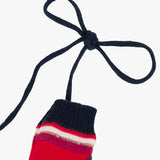 Red polka dot knit mittens