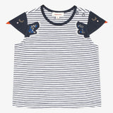 Baby girl striped embroidered T-shirt