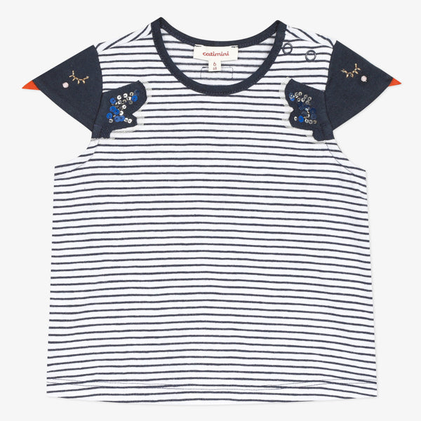 Baby girl striped embroidered T-shirt